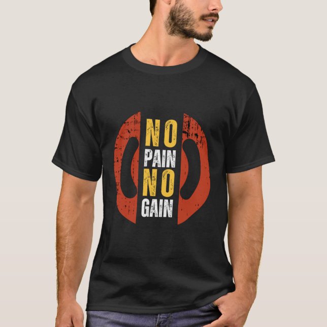 Camiseta No Pain No Gain – Hardcore Gym Motivation (Frente)