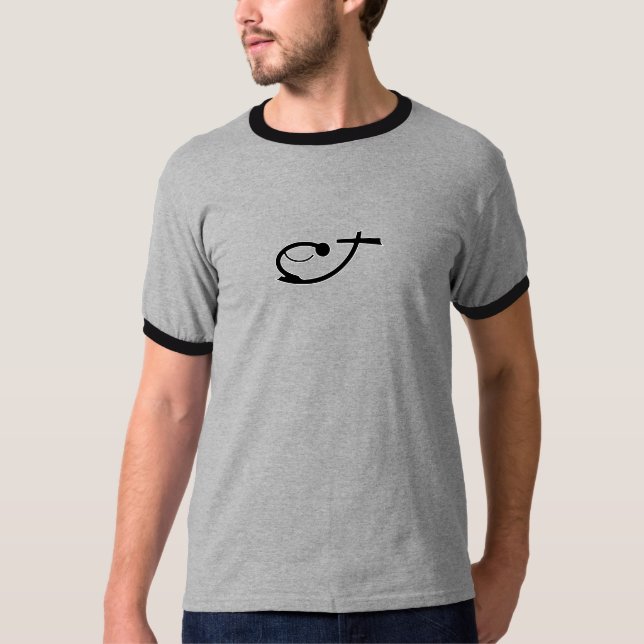 Camiseta No pé do Tshirt com nervuras transversal (Frente)