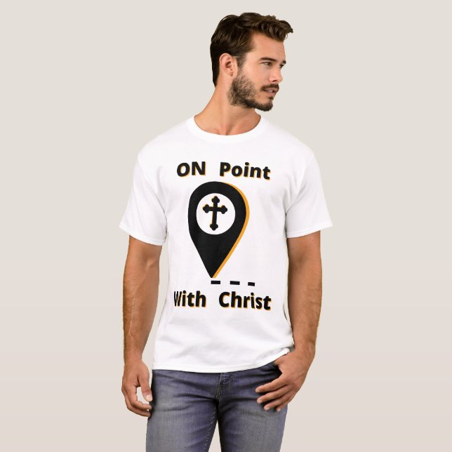 Camiseta No Ponto Com Cristo Unisex Bíblico (Frente Completa)
