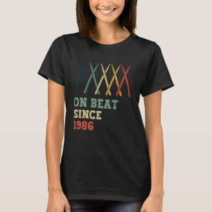 Camiseta No Ritmo Desde 1986 Ano de Aniversário Retro Batid