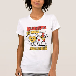 Camiseta no ritmo em que confiamos na música que brilhamos