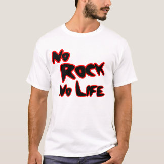 Camiseta No Rock No Life Classic Music Typography Message G