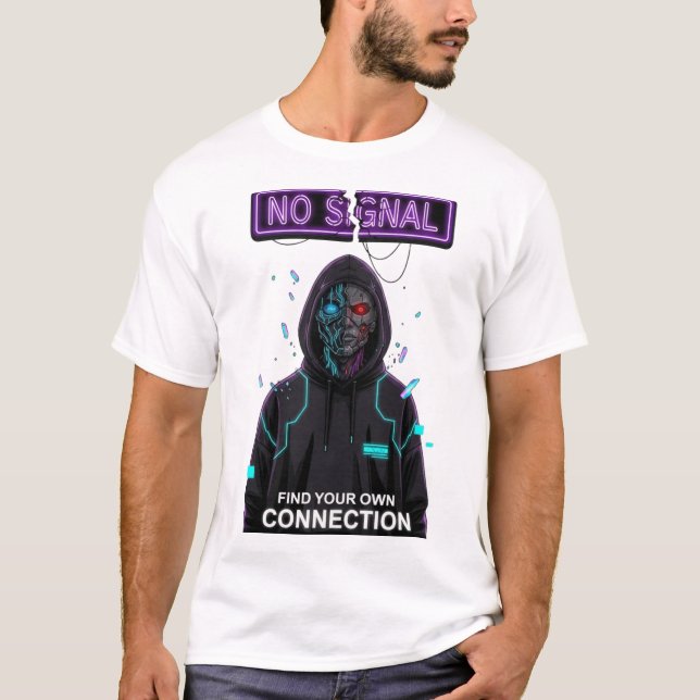 Camiseta NO SIGNAL Cyberpunk Streetwear Motivational TSHIRT (Frente)