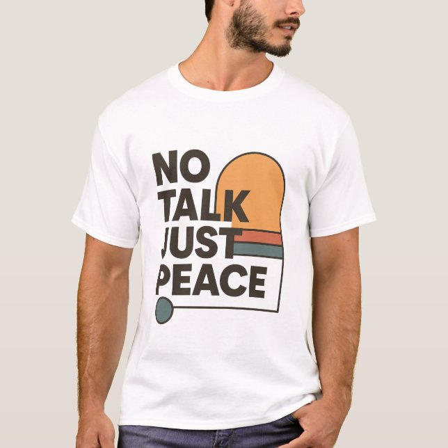 Camiseta No Talk Just Peace | Retro 70s Aesthetic Introvert (Frente)