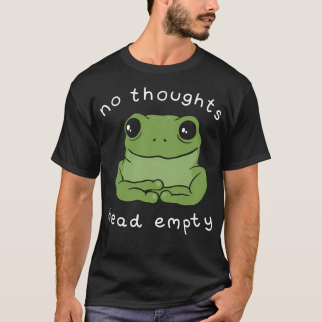 Camiseta No Thoughts Head Empty Frog Meme A Cute Mental Hea (Frente)