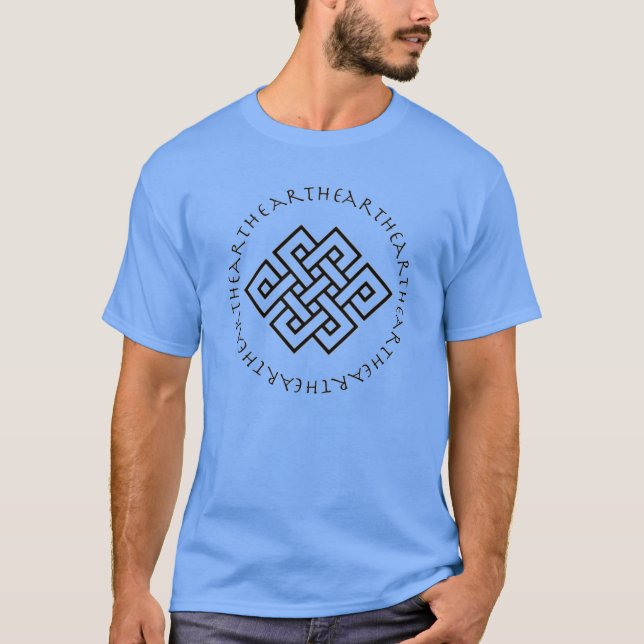 Camiseta Nó tibetano e mantra em qualquer cor (Frente)