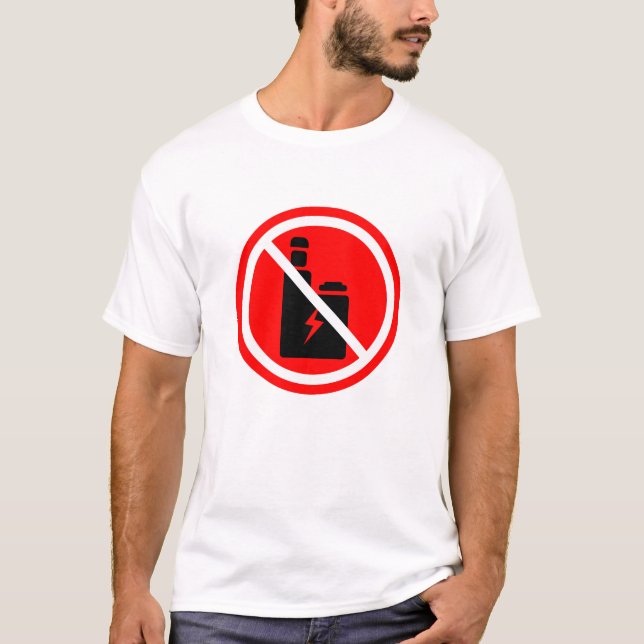 Camiseta No Vaping Sign T-Shirt | Vape Free Zone Warning (Frente)