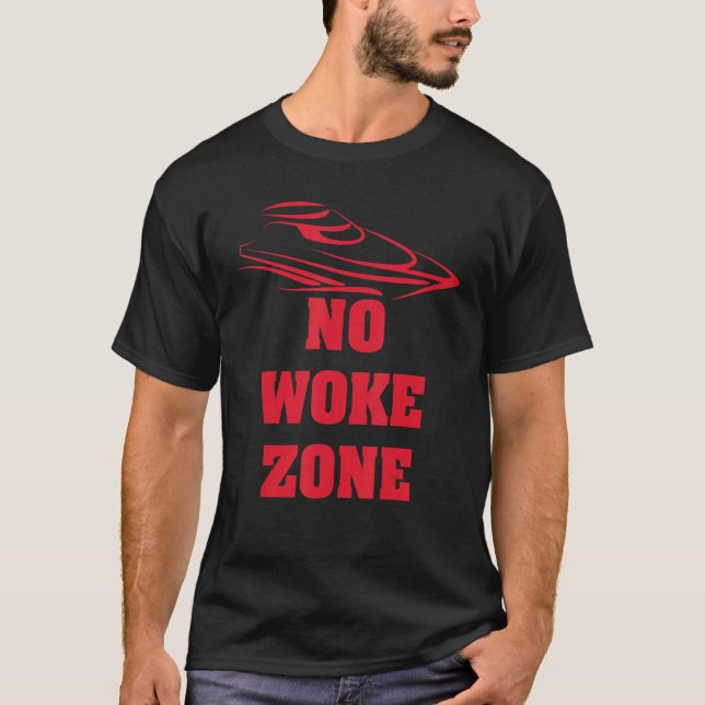 Camiseta No Woke Zone Anti-Democrata Liberal Leftist Pro Re (Frente)