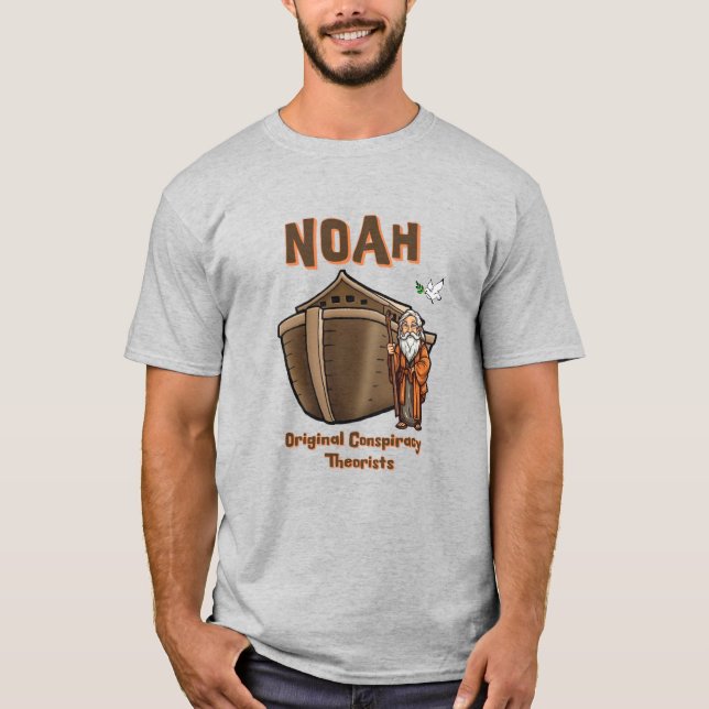 Camiseta Noah Original Conspirando Teórico Cristão Humor (Frente)