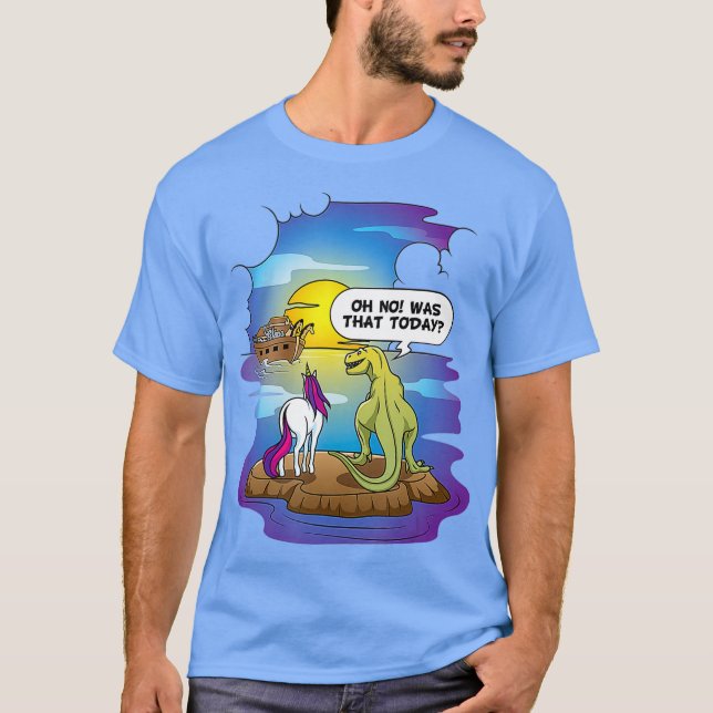 Camiseta Noahs Ark Christian Pun Bibble O Último Unicórnio (Frente)