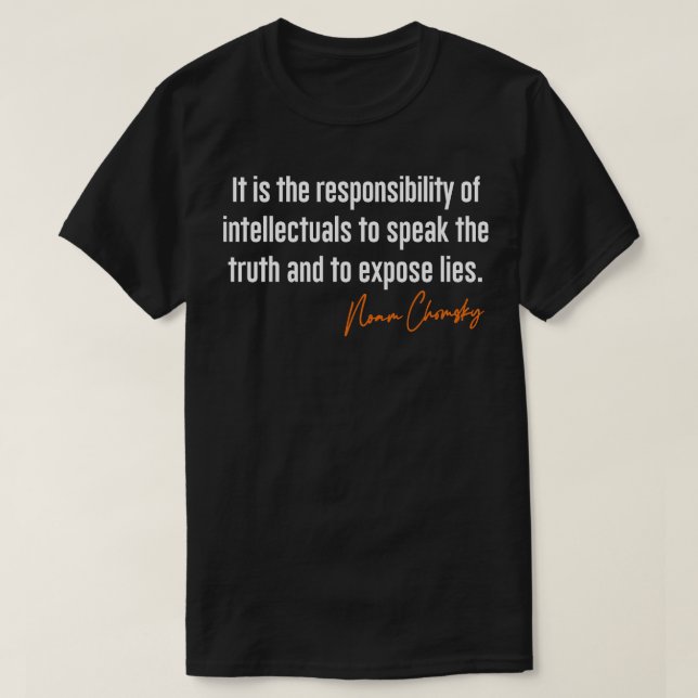Camiseta Noam Chomsky Expõe Mentira Design (Frente do Design)