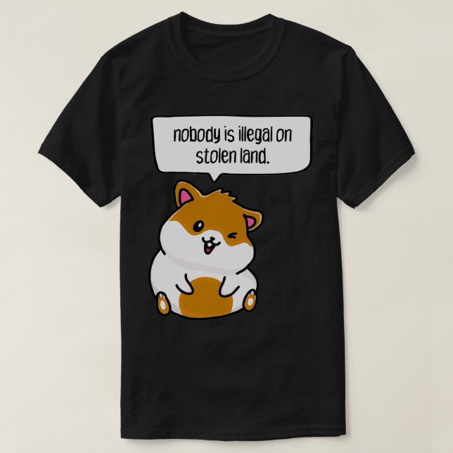 Camiseta nobody is illegal on stolen land  (Frente do Design)