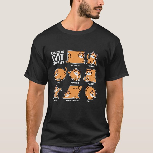 Camiseta Noções Básicas De Geometria De Gato, Professor De  (Frente)