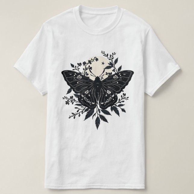 Camiseta Nocturnal Blooms (Frente do Design)