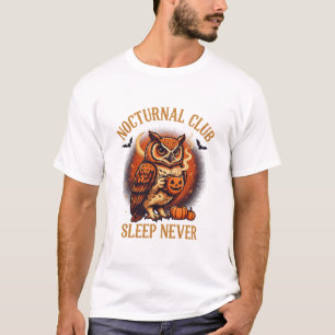 Camiseta Nocturnal Club Sleep Never Owl Coffee