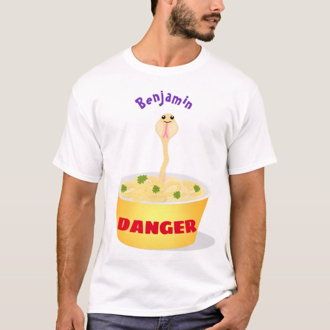 Camiseta Nódulos bonitos cobra ilustram humor com ilustraçã (Frente)