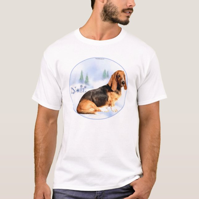 Camiseta Noel Basset Hound (Frente)