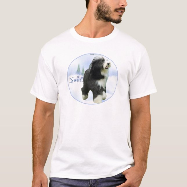 Camiseta Noel Bearded Collie (Frente)
