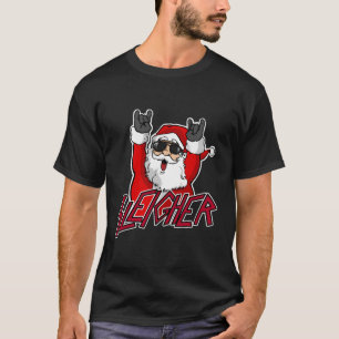 Camiseta Noel Claus Metal Natal Engraçado Ave Sa