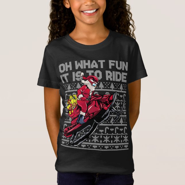 Camiseta Noel Claus, Que Divertido É Andar A Curso (Frente)