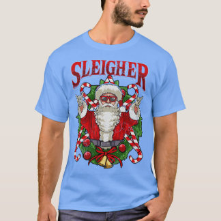 Camiseta Noel Claus Rocker Heavy Metal Natal