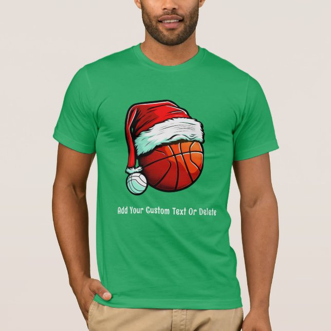 Camiseta Noel Hat Natal de basquete Natal (Frente)