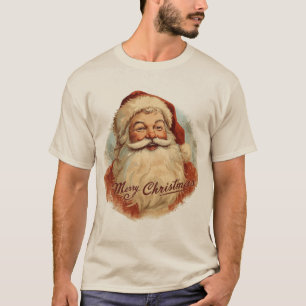 Camiseta Noel junto à Lareira — Cartão de Natal Vintage do