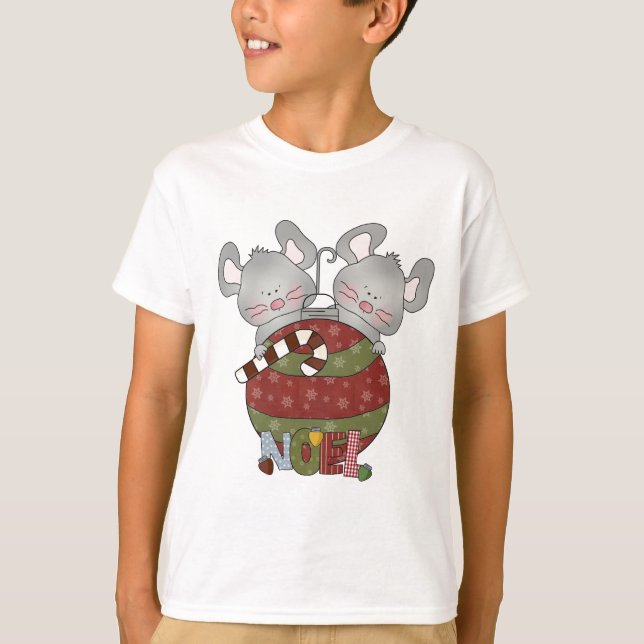 Camiseta Noel Mice Holiday T-shirts e presentes (Frente)