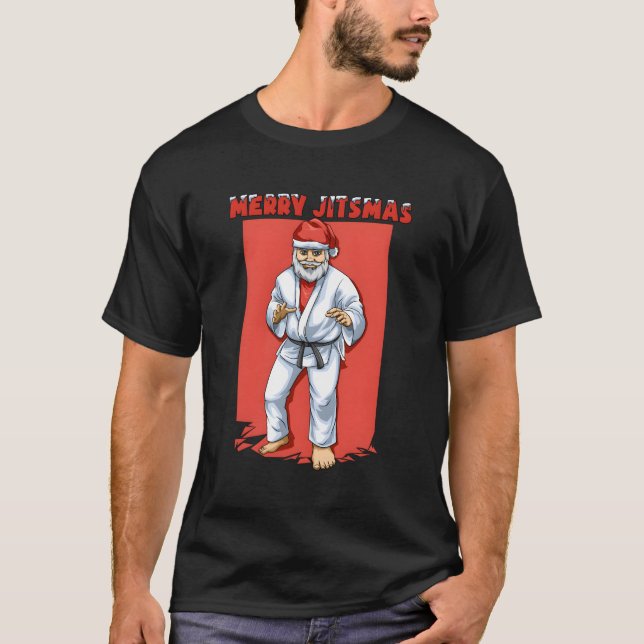 Camiseta Noel Natal Engraçado Jiu Jitsu (Frente)