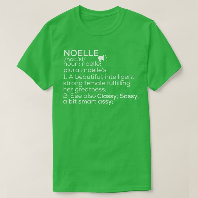 Camiseta Noelle Name Noelle Definition Noelle Female Name N (Frente do Design)