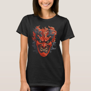 Camiseta Noh Theater Mask Japonês Oni Demon Art Japão