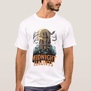 Camiseta Noite Assombrada de Halloween Lua
