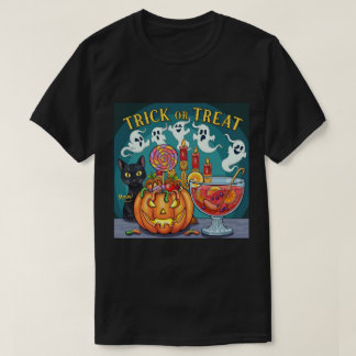 Camiseta Noite Assustadora de Halloween Árvore Sinistra e A