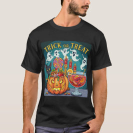 Camiseta Noite Assustadora de Halloween Árvore Sinistra e A