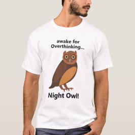 Camiseta Noite Coruja Pensativa Engraçado