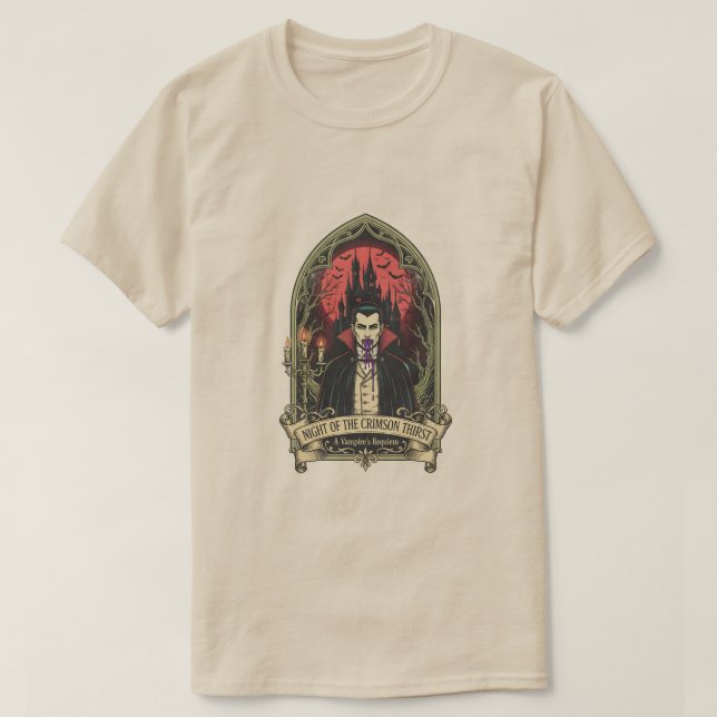 Camiseta Noite da sede carmesim (Frente do Design)