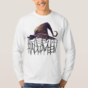 Camiseta Noite das Bruxas Abóbora Assustadora Com Olhos Bri