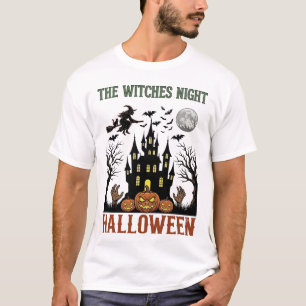 Camiseta Noite das Bruxas Halloween Castelo Assombrado Voa