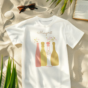 Camiseta Noite das Garotas Champagne Retro Fofa Personaliza