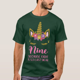 Camiseta Noite de 9 anos, estreia de aniversariante Unicórn