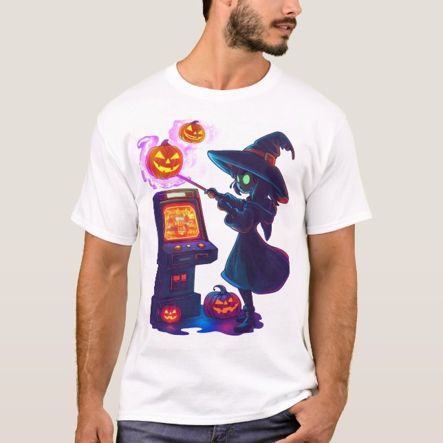 Camiseta Noite de Arcade da Bruxa (Frente)