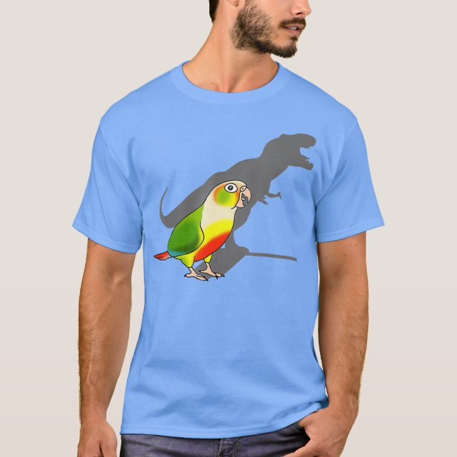 Camiseta Noite de Birb Engraçado Tre Shadow Green Conure (Frente)