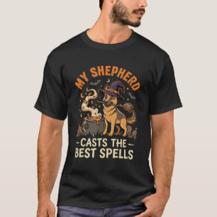 Camiseta Noite de Bruxa do Pastor Alemão no Halloween