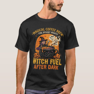 Camiseta Noite de Café da Bruxa de Halloween