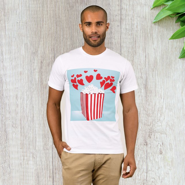 Camiseta Noite de Cinema com Pipoca e Corações (Criador carregado)