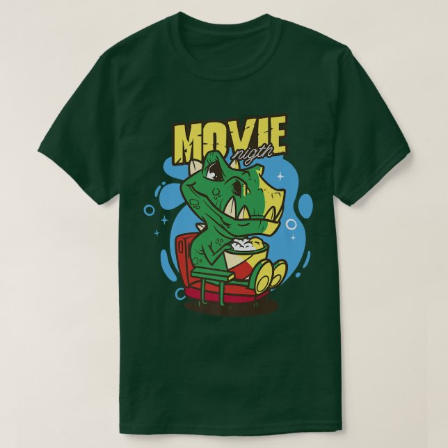 Camiseta Noite de cinema Dinossaur187 (Frente do Design)