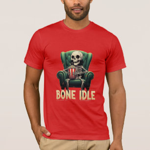 Camiseta Noite de Cinema do Esqueleto Preguiçoso