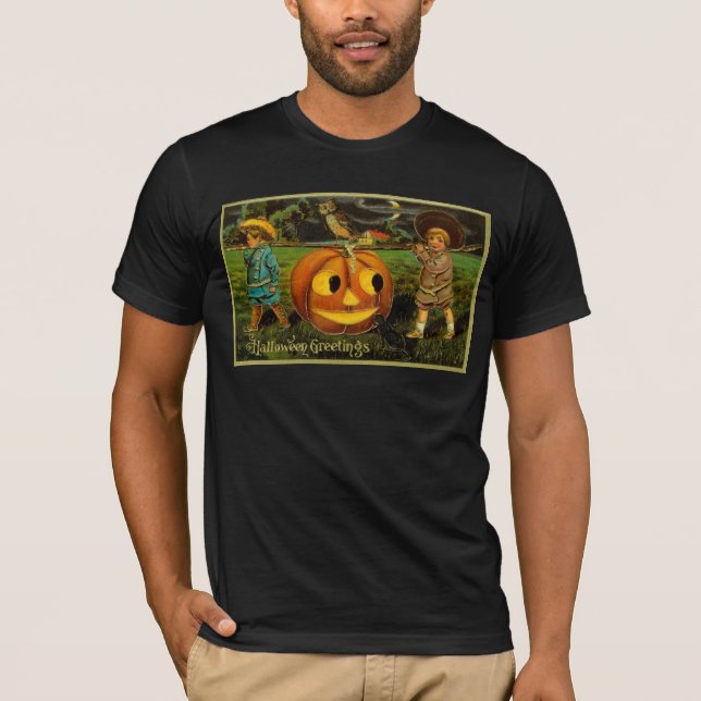 Camiseta Noite de Colheita do Jack-o-Lantern do Halloween p (Frente)