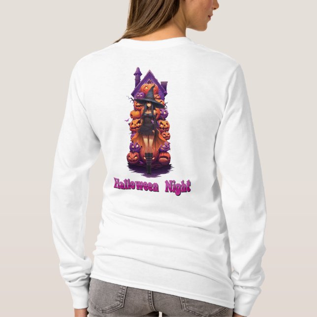 Camiseta Noite de Halloween (Abóbora) (Verso)