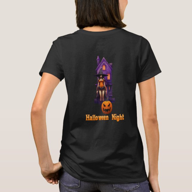 Camiseta Noite de Halloween (Casa Assombrada) (Verso)